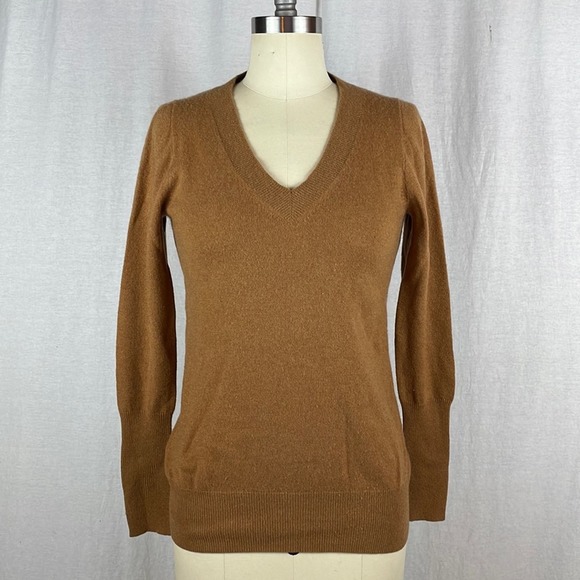 J. Crew Sweaters - J. Crew Cashmere V-neck Sweater in Brown